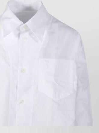 Ami cotton long-sleeve long shirt