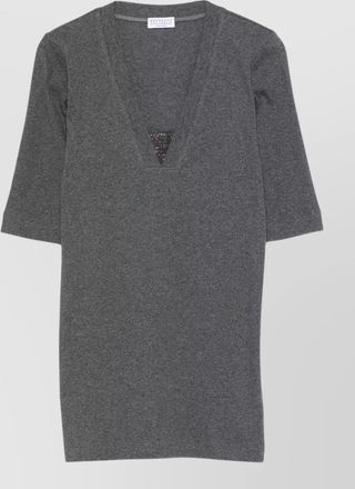 Brunello Cucinelli v-neck sweater featuring bead detailing