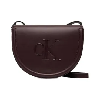 Calvin Klein Cross Body Bags, female, Red, ONE SIZE, Bordeaux Button Shoulder Bag with Pocket