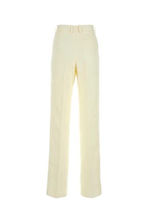 Bottega Veneta Womens Cream Linen Pant Gesso Exterior: Pantaloni