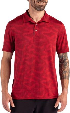 Cutter & Buck Epic Comfort Camo Regular Fit Polo in Cardinal Red at Nordstrom, Size X-Large R