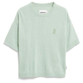 Armedangels S Sl Linen Blend Knit Sweater T-Shirt f&uuml;r Damen | grau/gr&uuml;n