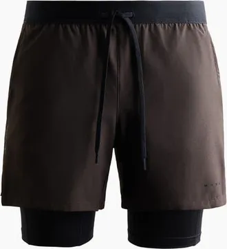 H&M Double-layered Sports Shorts With Drymove in Brown at Nordstrom, Size Xx-Large