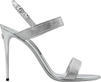Dolce & Gabbana Kim Keira Kristal Hak Sandalen - Dames - Sandalen met hakken - Grijs - 38 1/2 EU - Leer - Schoenen