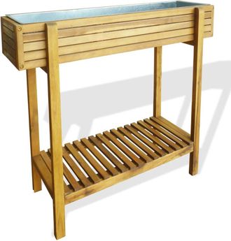 vidaXL Arriate De Madera Maciza De Acacia Y Zinc Vidaxl