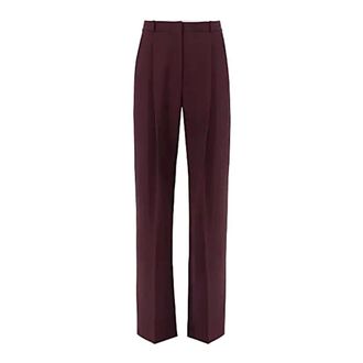 Elisabetta Franchi Wide Trousers, female, Purple, Size: XL Pantaloni in cr&ecirc;pe leggero con