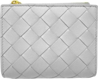 Bottega Veneta Pre-owned Intrecciato Bi-fold Portemonnee - Heren - Vintage Accessoires - Grijs - ONE Size - Leer - Vintage