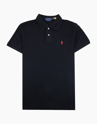 Polo Ralph Lauren Mens Polo Ralph Lauren Custom Slim Fit Polo Black - Size: 44