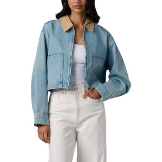 Blank NYC Denim Crop Chore Jacket in Coffee Run at Nordstrom, Size X-Small