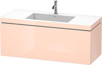 Duravit Lavabo Para Muebles Duravit L-cube C-bonded Con Base, Colgante, 120x48 Cm, 1 Extra&iacute;ble, Sin Rebosadero, 1 Agujero Para Grifo, Color: Perla De Albarico