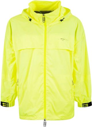 Off-white Fluorescerend Gele Windbreaker Jas - Heren - Zomerjassen - Geel - S - Polyester - Jassen