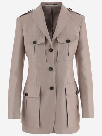 Tagliatore Einreihige Leinenjacke