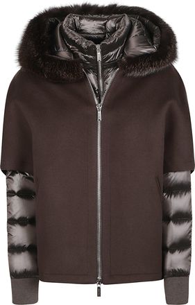 Moorer Pegaso-CWR Wool-Cashmere Quilted Padded Sleeve Jacket