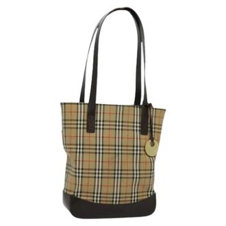 Burberry Pre-owned Tote Bags, female, Multicolor, Size: ONE SIZE Pre-owned Canvas Shoulder Bag