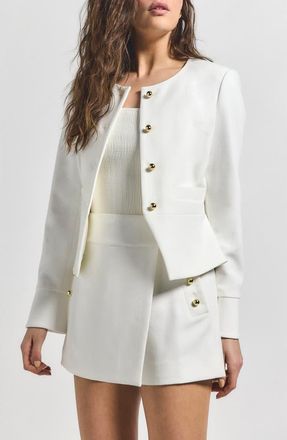 Derek Lam Elizabeth Peplum Jacket in Soft White at Nordstrom Rack, Size 4