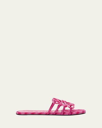 Loewe x Paulas Ibiza Petal Anagram Crochet Flat Slide Sandals
