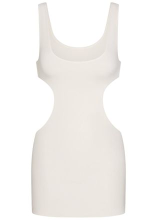 SKIMS Cut-out Stretch-jersey Mini Dress - Off White - M (UK12-14)