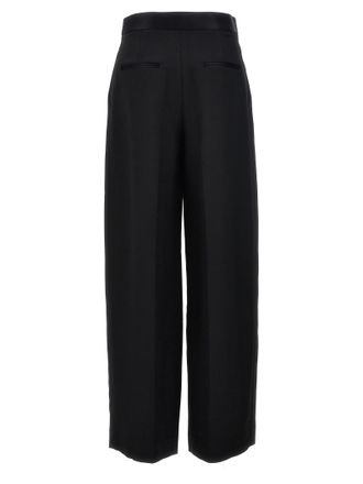 Khaite Womens Black Viscose Casual Pants