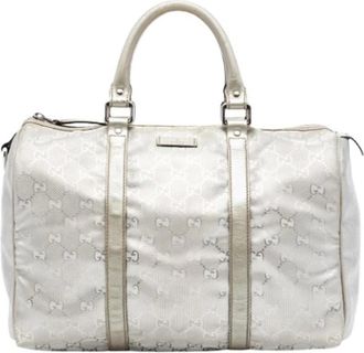 Gucci Pre-owned Handbags, female, Gray, Size: ONE SIZE Pre-owned Boston Bag