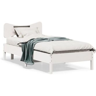 vidaXL Vidaxl - Estructura Cama Sin Colch&oacute;n Madera Maciza Pino Blanca 100x200cm