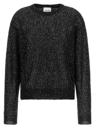 Nude Black Embellished Crew Neck Sweater