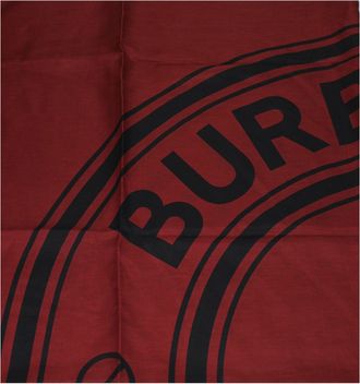 Burberry Diagonal-Striped Cotton Scarf - Red