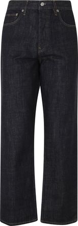 Sunflower Blue Loose Contrast Stitching Cotton Jeans