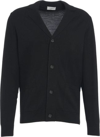 Paolo Pecora Fine-Knit Cardigan With Tailored Lapel And Ribbed Detailing