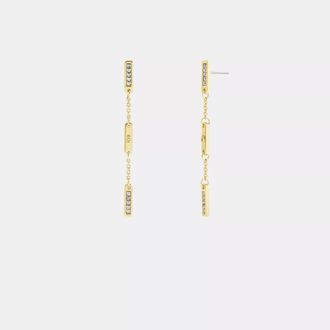 Coach Signature Bar Chain Linear Earrings