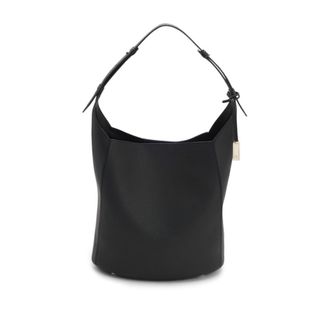 BOSS Leather bucket bag with Double-B monogram plaque
