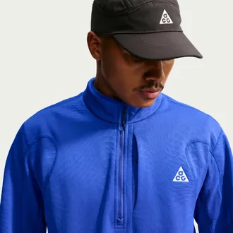 Nike Mens Nike ACG Wolf Grid Therma-FIT 1/2-Zip Hiking Top in Blue | IM4233-405