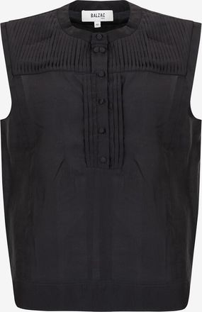 Balzac Paris &Auml;rmellose Bluse mit Biesen Altea