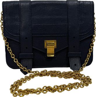 Proenza Schouler PS1 Wallet on Chain Bag in Navy Blue Leather