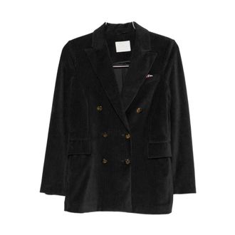 Circolo 1901 Katoenen Double-Breasted Jas - Dames - Jassen - Zwart - Maat: XS Katoen