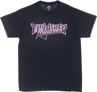 Thrasher Navy Logo Tee Korte Mouw Katoen - Heren - T-shirts - Blauw - M - Katoen - Tops