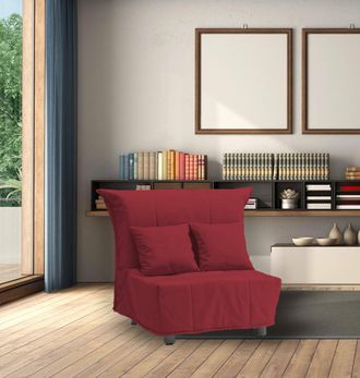 Talamo Italia Sofa Cama Alma, Sof&aacute; Individual, 100% Made In Italy, Sill&oacute;n De Sal&oacute;n Con Apertura Trolley, En Tela Acolchada, Con Almohadas Incluidas, Cm 85x90h85, Ro