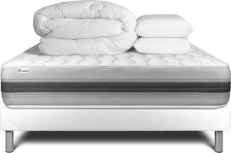 VITALIT Pack Colch&oacute;n Blanco Muelles Y Viscoel&aacute;stica 200 X 200