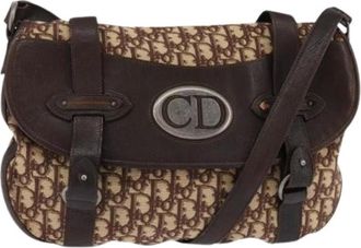 Dior Pre-owned Cross Body Bags, female, Brown, Size: ONE SIZE Pre-owned Vintage Trotter Canvas Shoulder Bag