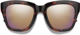 Smith Sway 52mm ChromaPop Polarized Square Sunglasses in Tortoise /Rose Gold Mirror at Nordstrom