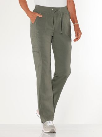 Casual Looks Schlupfhose CASUAL LOOKS, Damen, Gr. 36, Normalgr&ouml;ssen, khaki, 98% Baumwolle, 2% Elasthan, unifarben, Hosen Schlupfhose