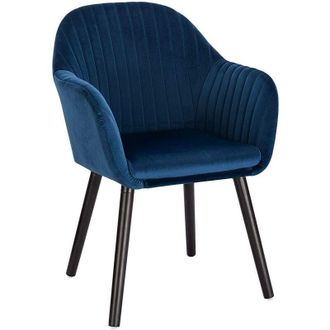 Woltu 1Pz Sedia da Pranzo Poltroncina per Sala Dattesa Cucina Poltrona Velluto Blu - Woltu