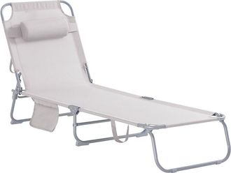 SoBuy SoBuy Sdraio pieghevole,lettino prendisole,schienale reclinabile,1 pezzo, Beige OGS35-MI