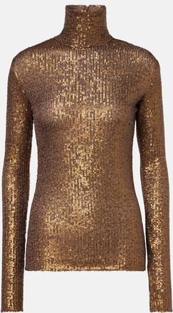 Norma Kamali Sequined turtleneck top