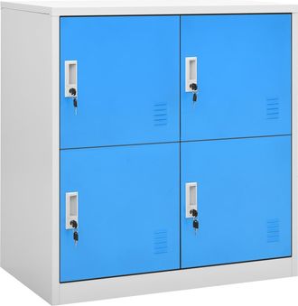 vidaXL Armario Taquilla De Acero Gris Claro Y Azul 90x45x92,5 Cm Vidaxl