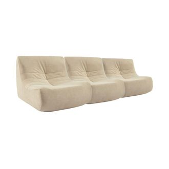 Sweeek Sofá modular de terciopelo, 3 plazas, beige