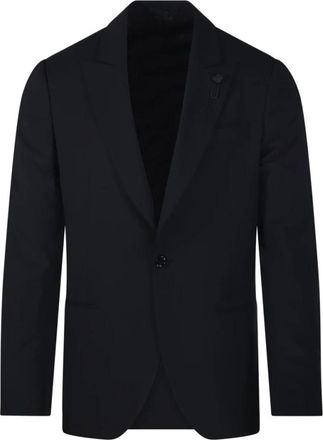 Lardini Blazers, male, Black, Size: XL Single-breasted Blazer
