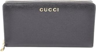 Gucci Pre-owned Leather Wallet - Dames - Vintage Accessoires - Zwart - ONE Size - Leer - Vintage