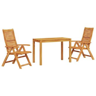 vidaXL Conjunto De Comedor De Jard&iacute;n 3 Pcs Marr&oacute;n Vidaxl