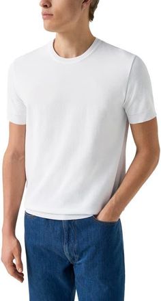 Eton Texture Cotton T-Shirt in White at Nordstrom, Size Large