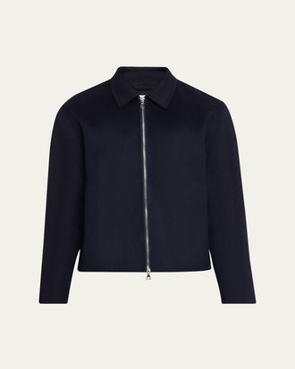 Officine G&eacute;n&eacute;rale Mens Split Wool Double-Zip Bomber Jacket